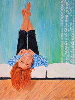 Verkehrt 51x72 Acryl auf Papier